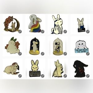 NWOT 2 Randomly chosen  bunny pins…more unpictured. Proceeds to rabbit rescue
